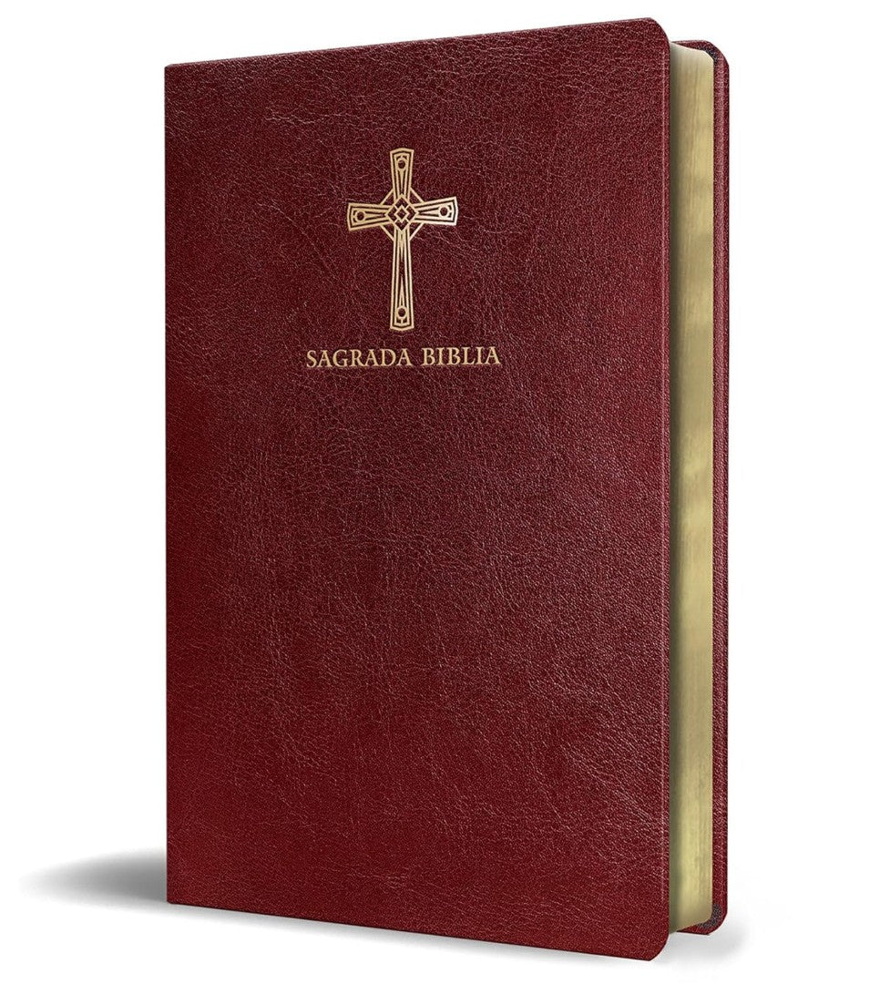 Biblia Católica En Español. Símil Piel Vinotinto