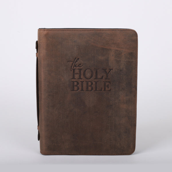 Bible Cover Holy Bible Buffalo Leather Large