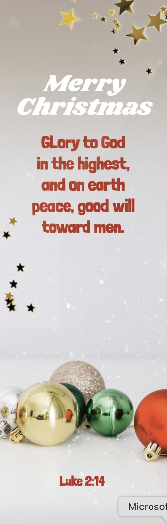 Christmas Bookmark: Merry Christmas (pack of 25)