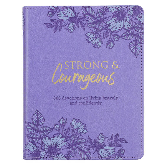 Strong And Courageous Purple Faux Leather Devotional