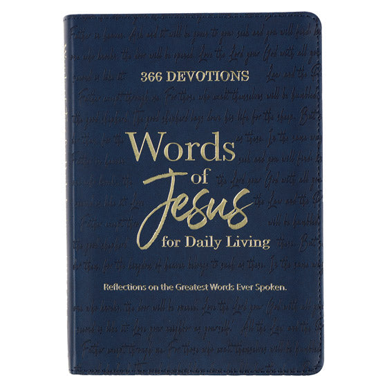 Words Of Jesus For Daily Living Blue Faux Leather Devotional