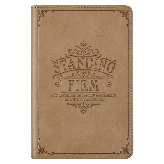 Standing Firm Tan Faux Leather Daily Devotional