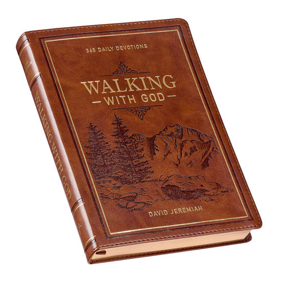 Walking With God Large Print Brown Faux Leather Devotional