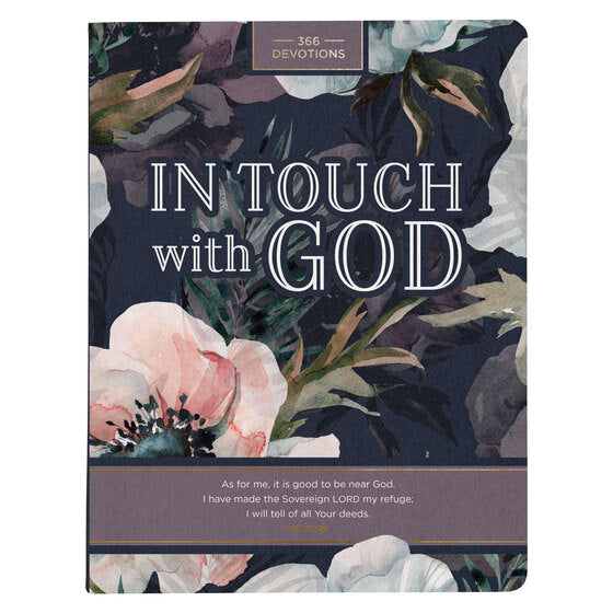 In Touch With God Pink Floral Softcover Devotional