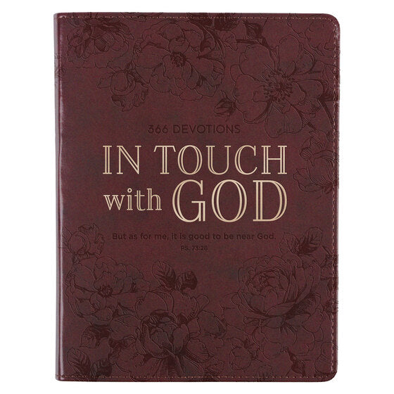 In Touch With God Maroon Faux Leather Devotional