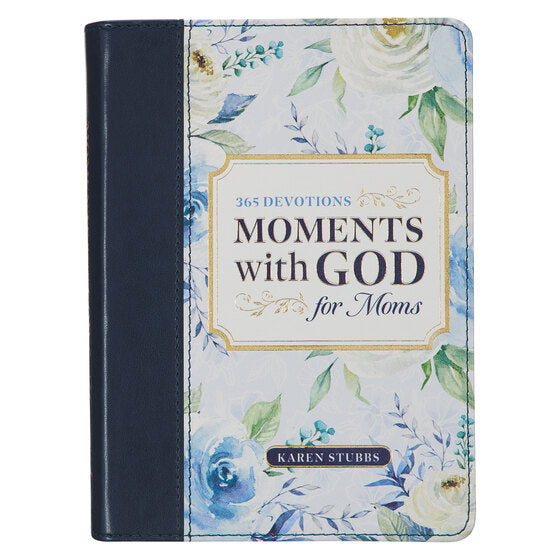 Moments With God For Moms Navy Faux Leather Daily Devotional