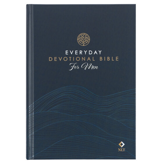 Navy Wave Hardcover NLT Everyday Devotional Bible For Men