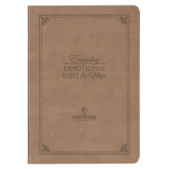Tan Faux Leather NLT Everyday Devotional Bible For Men