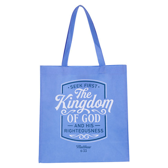 Kingdom Of God Blue Shopping Tote Bag - Matthew 6:33 ,The