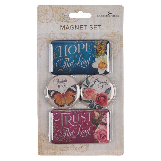 Hope And Trust Floral Assorted Magnet Set
