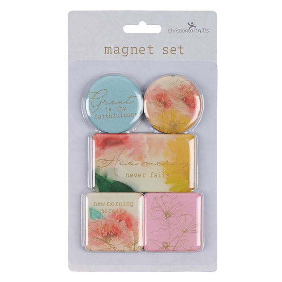 Watercolour Pastel Meadow Assorted Magnet Set