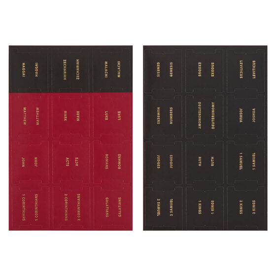 Black And Red Old And New Testament Bible Indexing Tabs - Re-vived