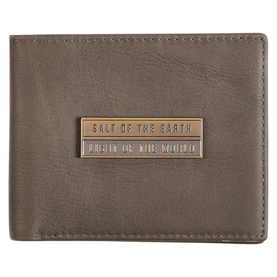 Salt Of The Earth Grey Genuine Leather Wallet