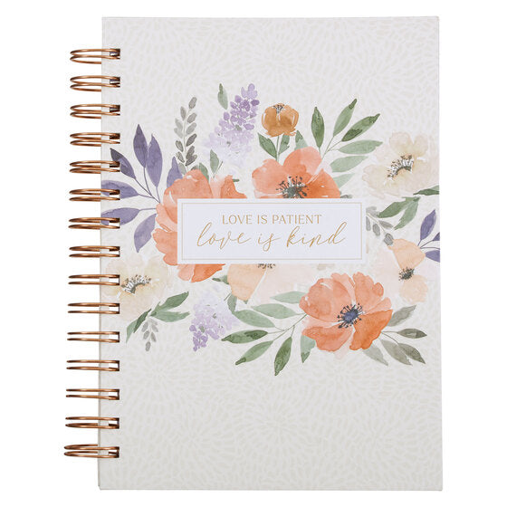 Love Is Kind Coral Poppy Spiral Journal