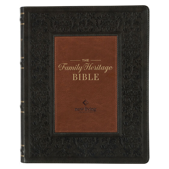 NLT Two-Tone Brown Faux Leather Family Heritage Bible