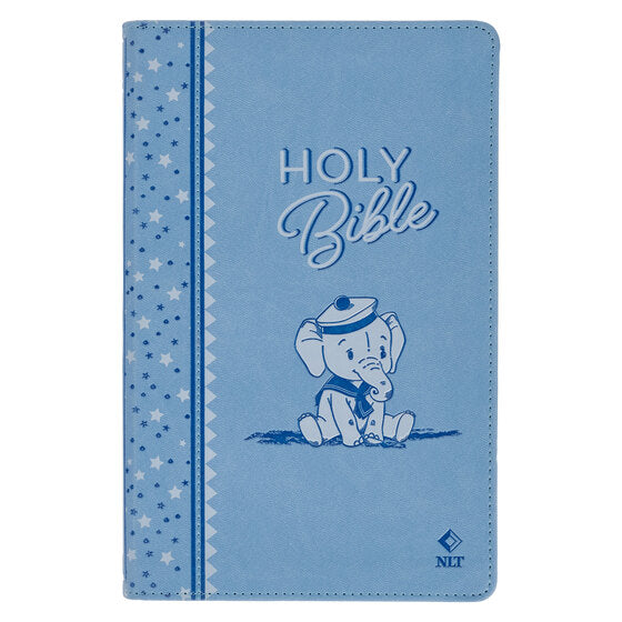 Blue Faux Leather NLT Keepsake Bible for Boys