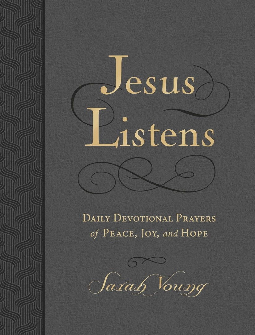 Jesus Listens, Large Text Leathersoft, Charcoal