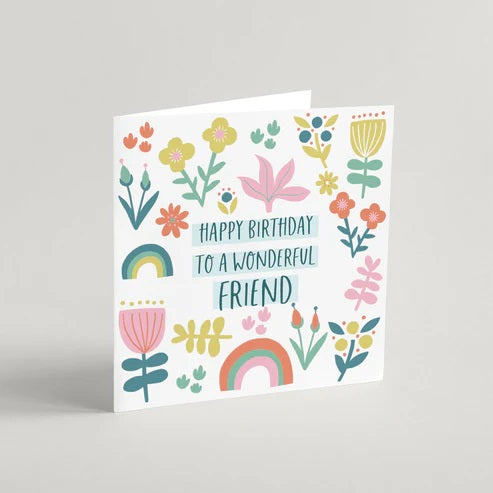 Wonderful Friend Birthday Card & Envelope
