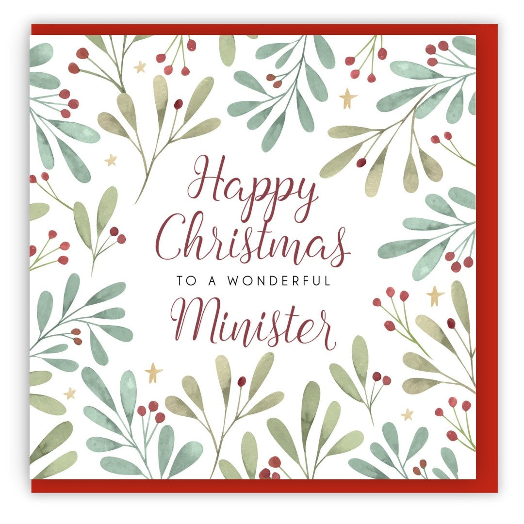 Happy Christmas To A Wonderful Minister Single Christmas Car