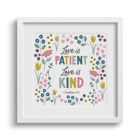 Love Is Patient 6X6 White Framed Print