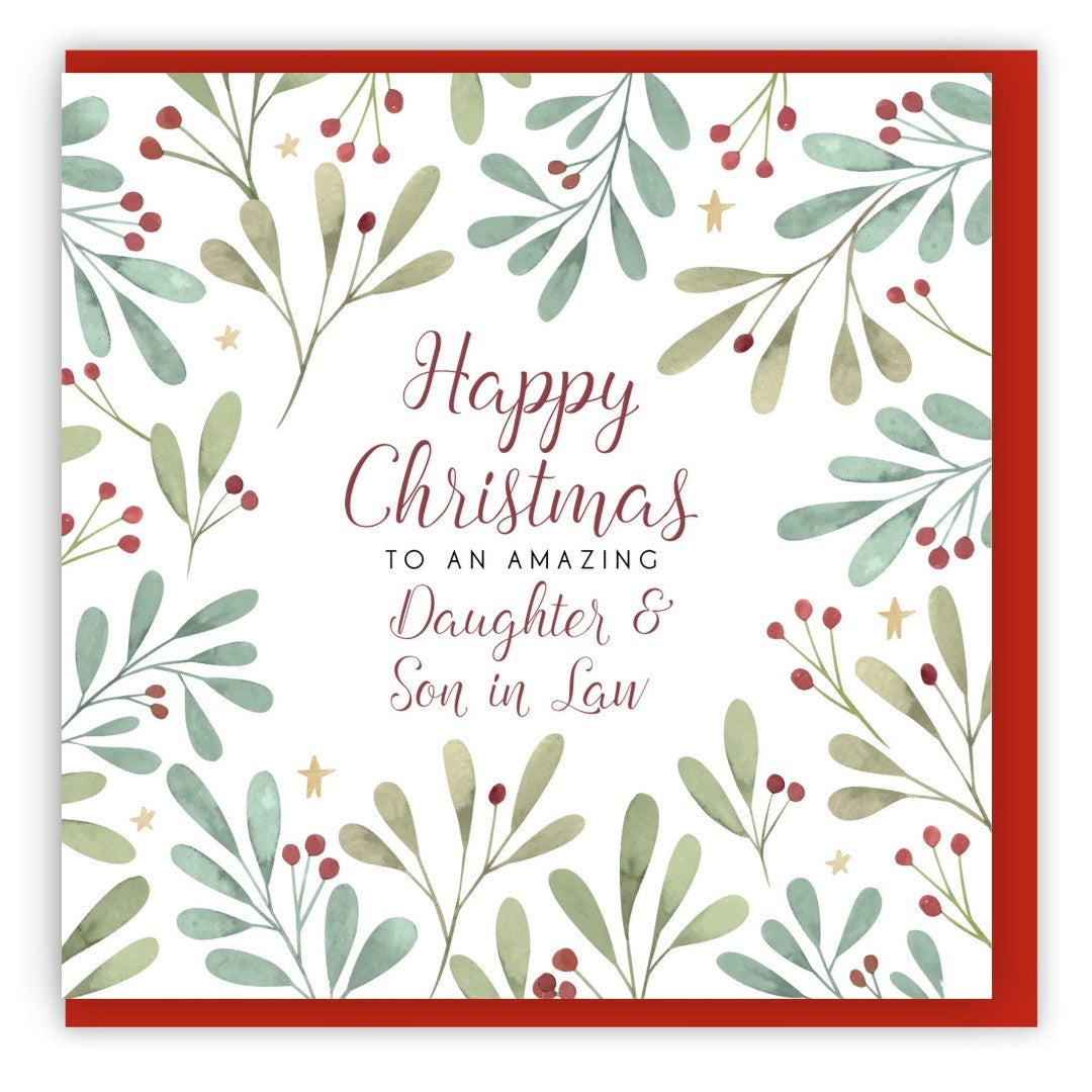 Happy Christmas Daughter And Son In Law Single Christmas Card