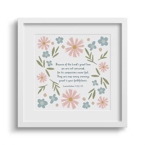 Great Is Your Faithfulness 6X6 White Framed Print