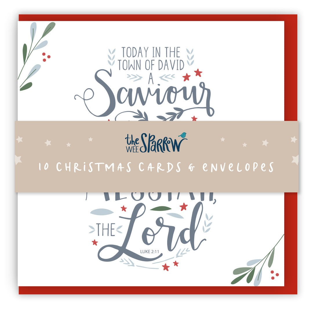 A Saviour Has Been Born Christmas Cards - 10 Pack