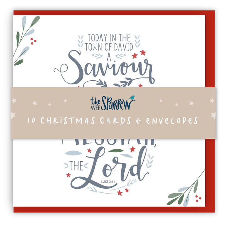 A Saviour Has Been Born Christmas Cards - 10 Pack