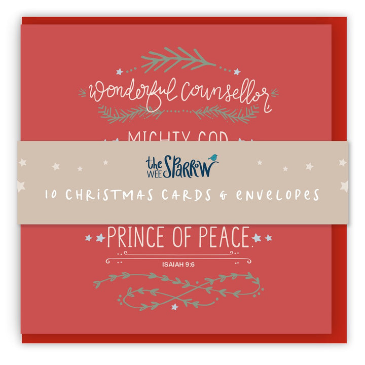 Wonderful Counsellor Red Christmas Cards - 10 Pack