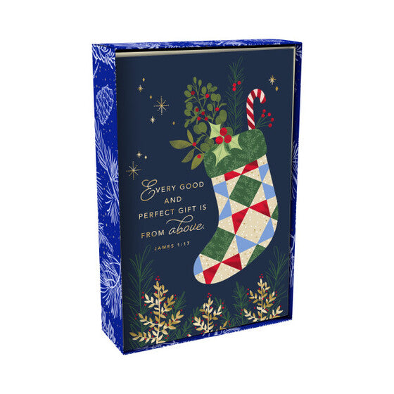 Christmas Boxed Cards: Christmas Stocking (Pack of 18)