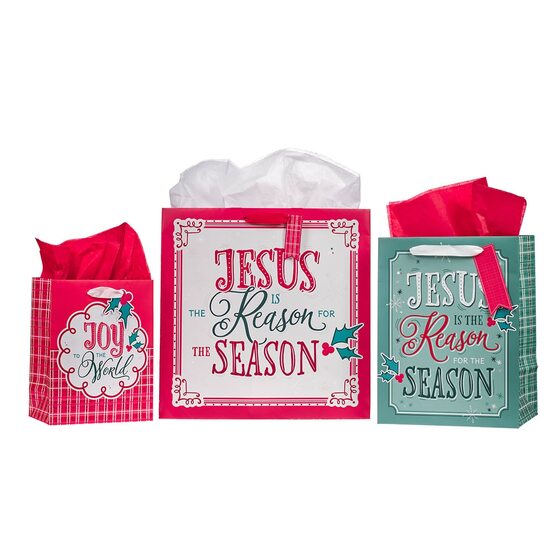 Jesus Is The Reason For The Season 3-Piece Gift Bag Set