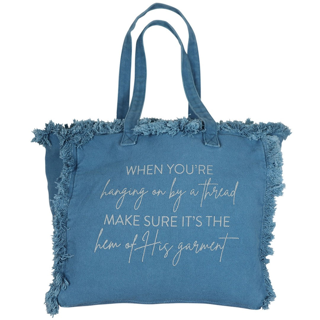 Hem of His Garment Canvas Fringe Tote