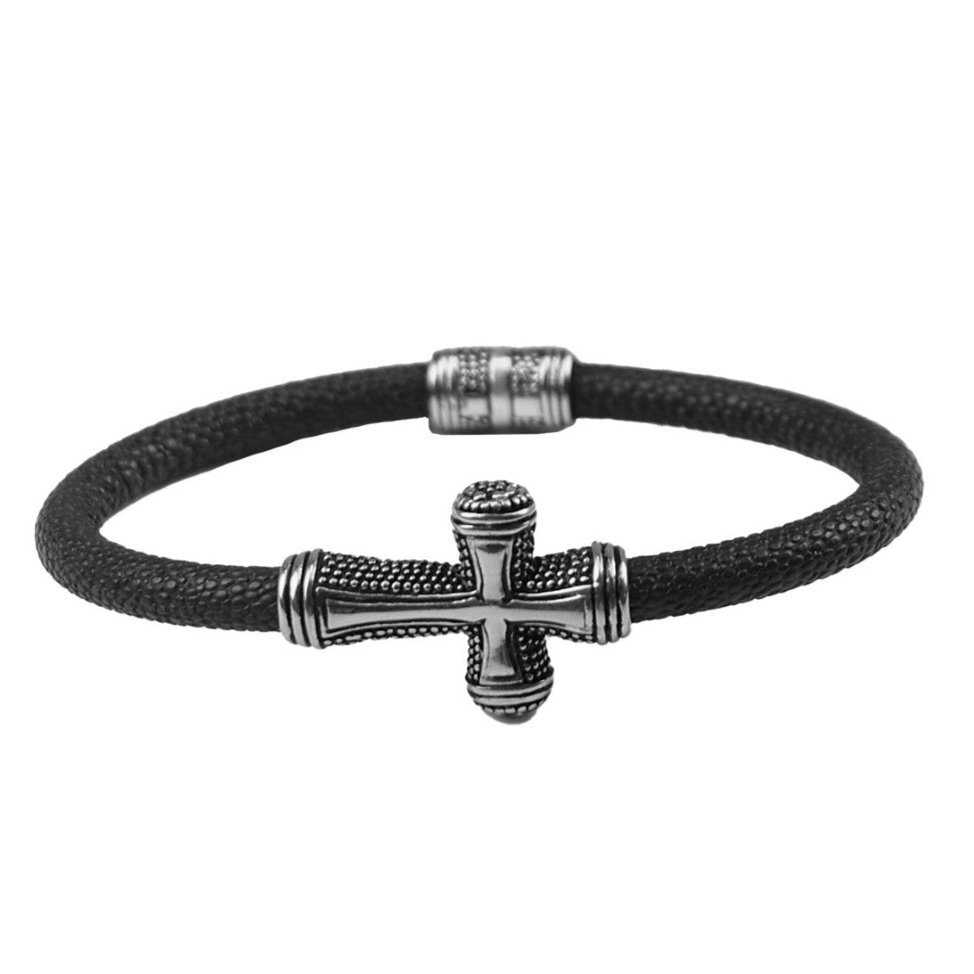 Textured Cross Bracelet