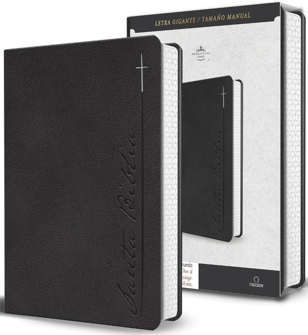 Biblia RVR60 Letra Gigante, Simil Gris Y Cantos Pintados