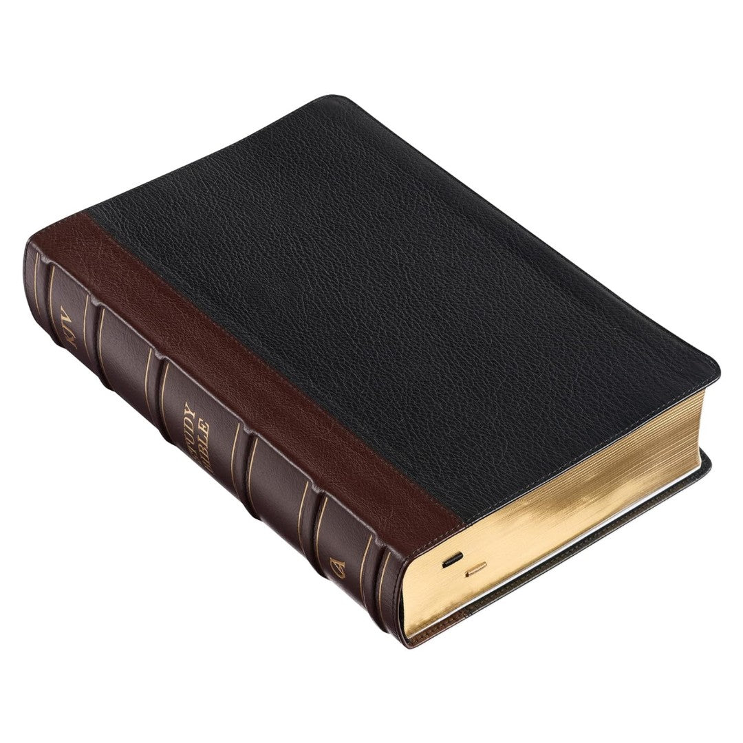 Black And Burgundy Genuine Leather Large Print KJV