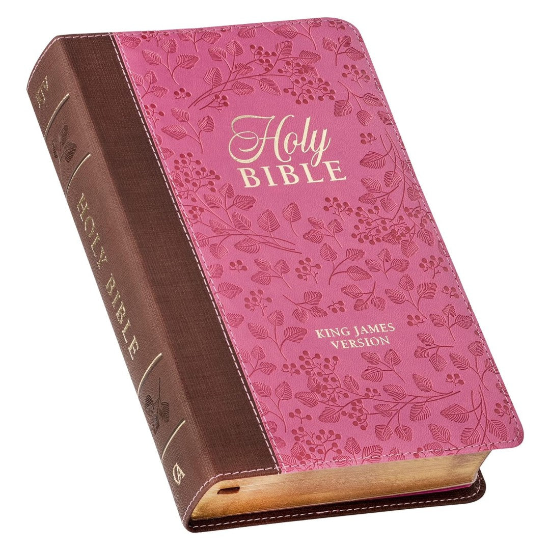 Brown And Berry Pink Faux Leather Giant Print Standard-Size