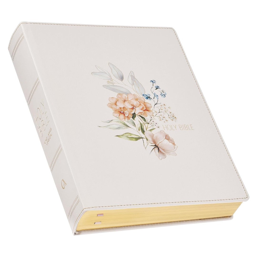 Blush Bouquet Faux Leather Hardcover Large Print King James