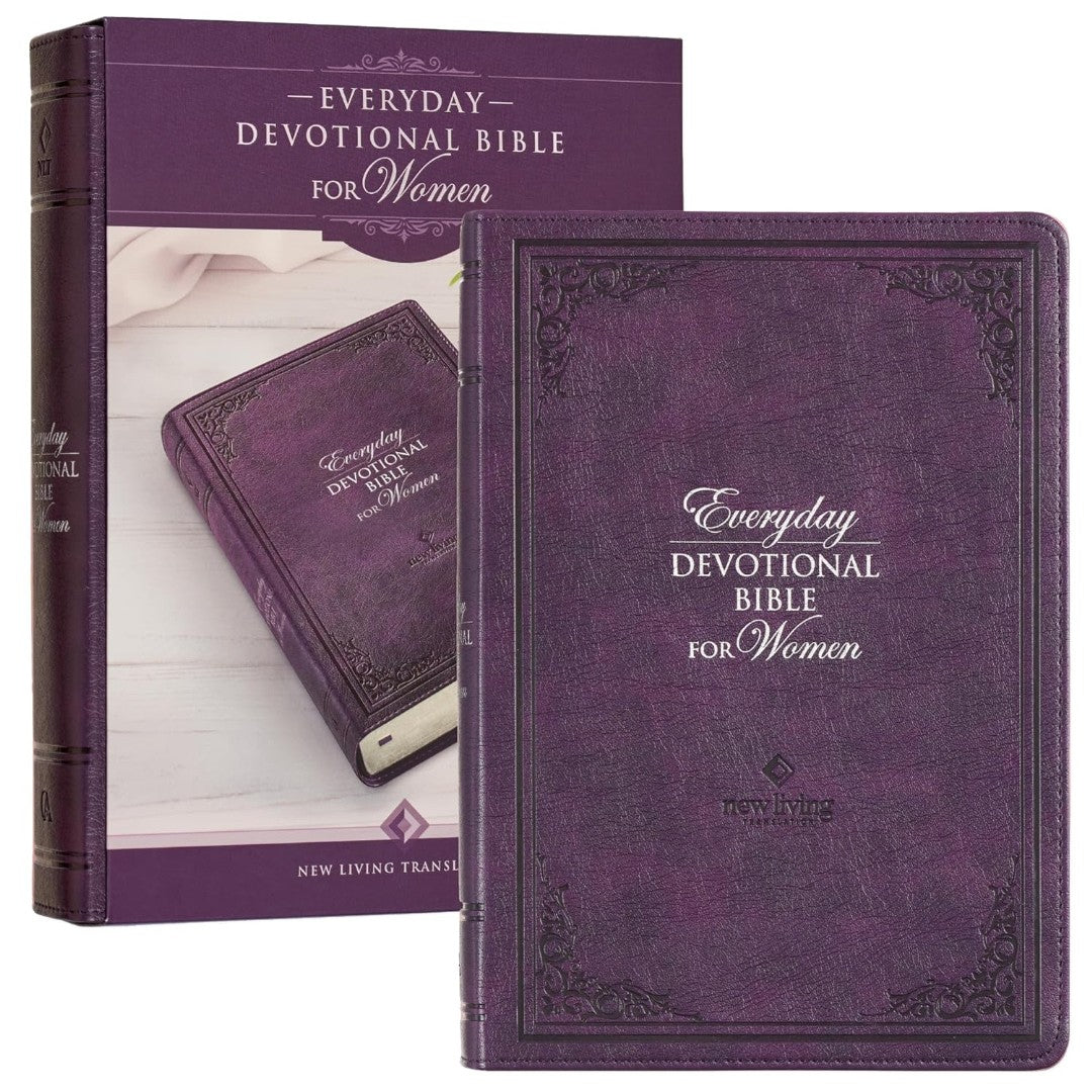 Framed Purple Faux Leather NLT Everyday Devotional Bible