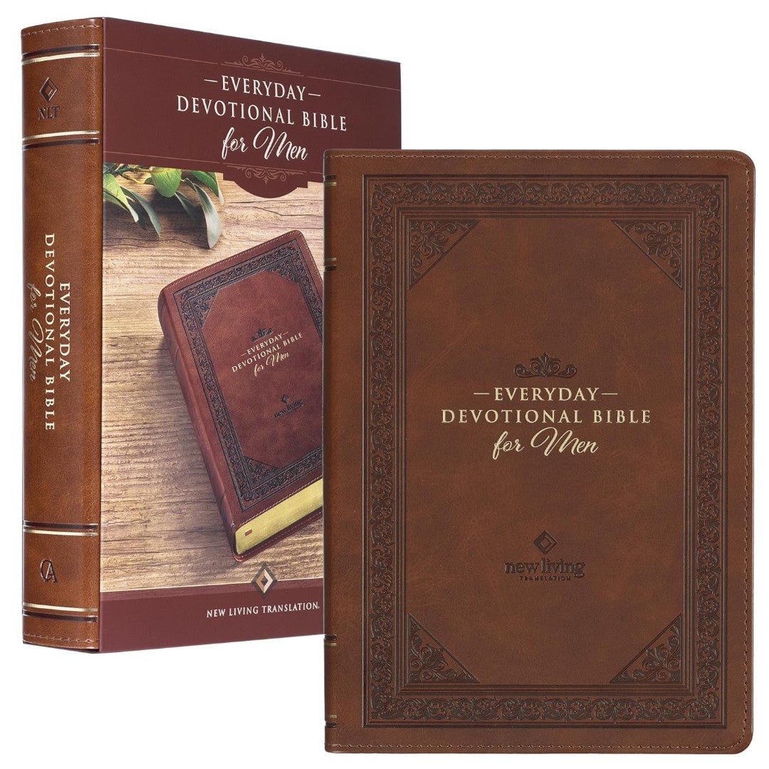 Chestnut Brown Faux Leather NLT Everyday Devotional Bible