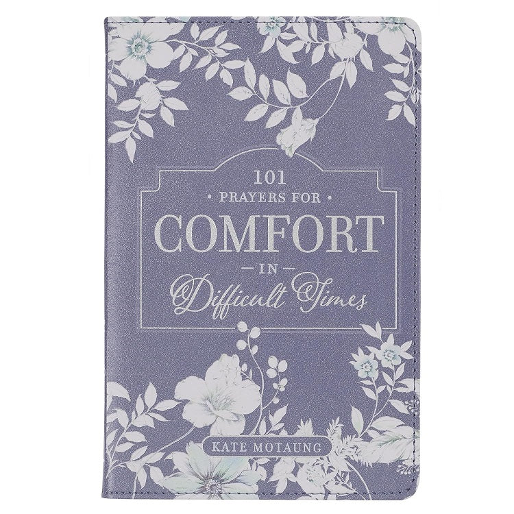 101 Prayers For Comfort In Difficult Times Grey Faux Leather