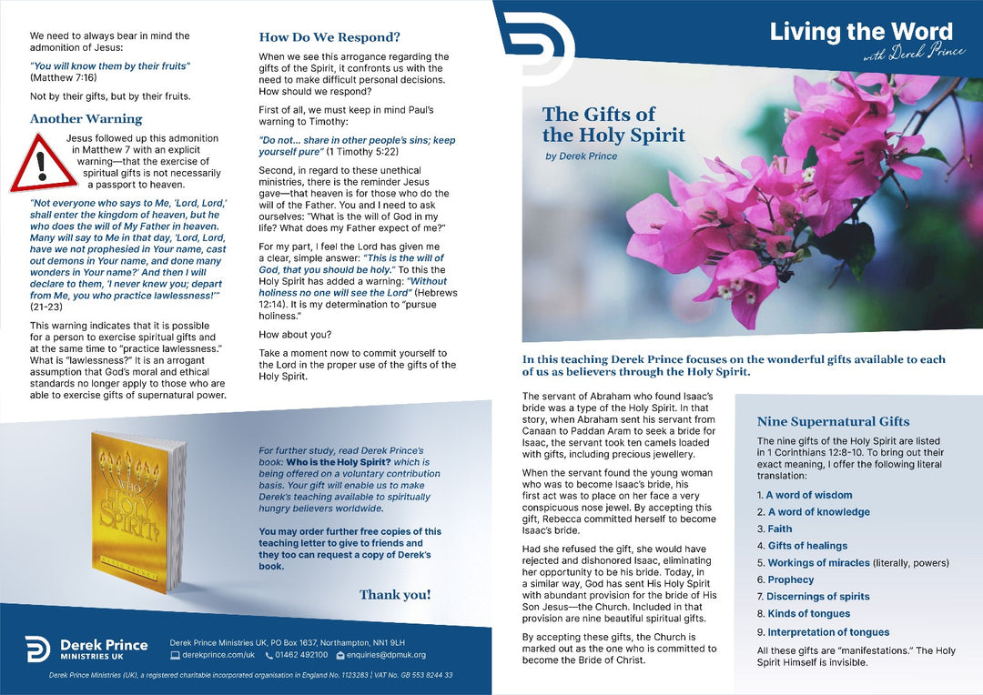 Teaching Letter Pack: The Gifts of the Holy Spirit