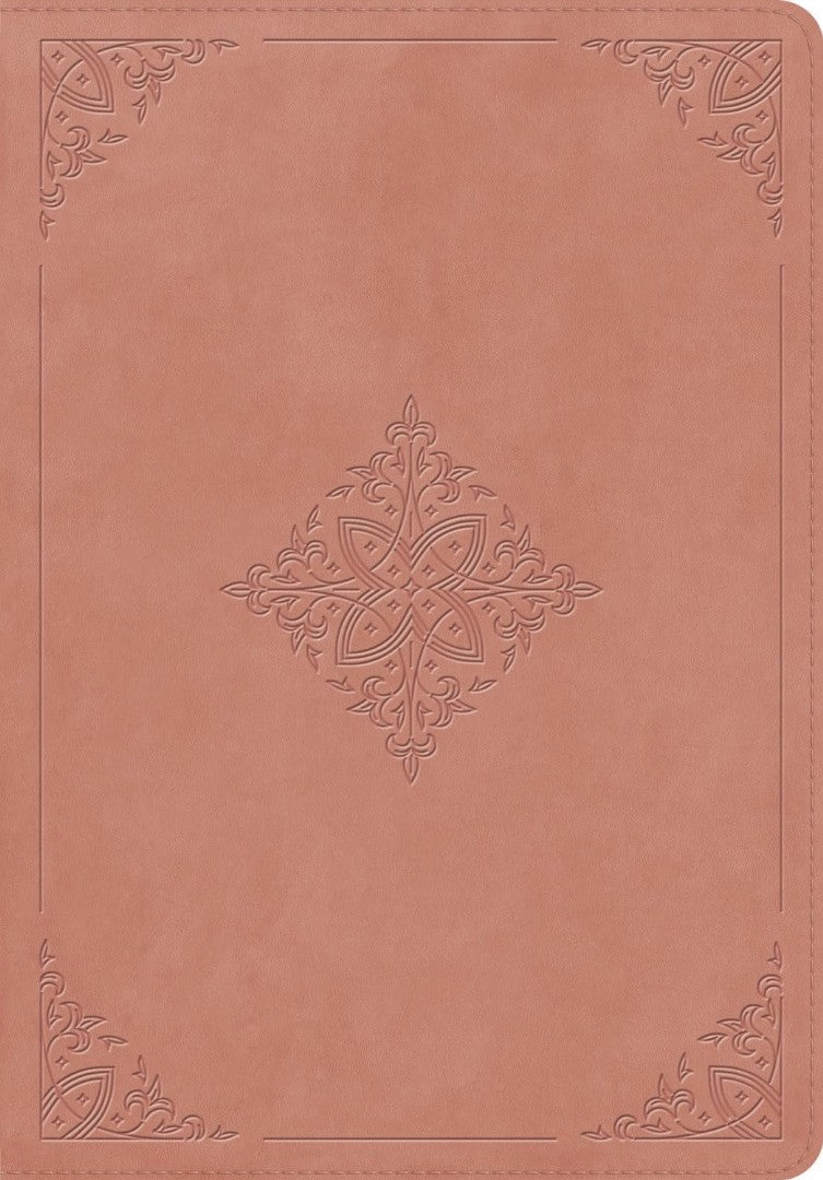 ESV Giant Print Bible, Blush Rose, Fleur-De-Lis Design