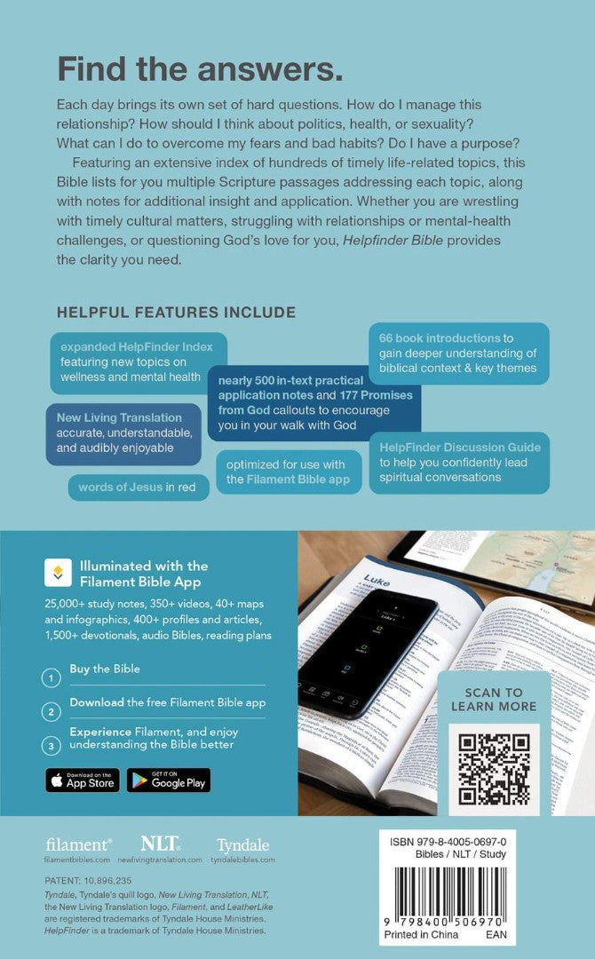 NLT Helpfinder Bible Filament Enabled