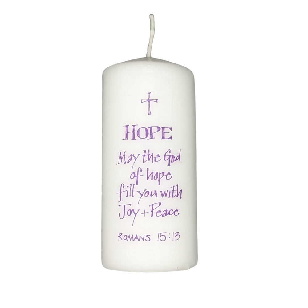 Hope - Romans 15:13 - Pillar Candle
