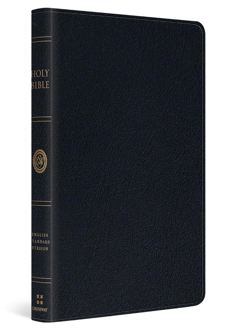 ESV Large Print Thinline Bible, Genuine Leather, Black
