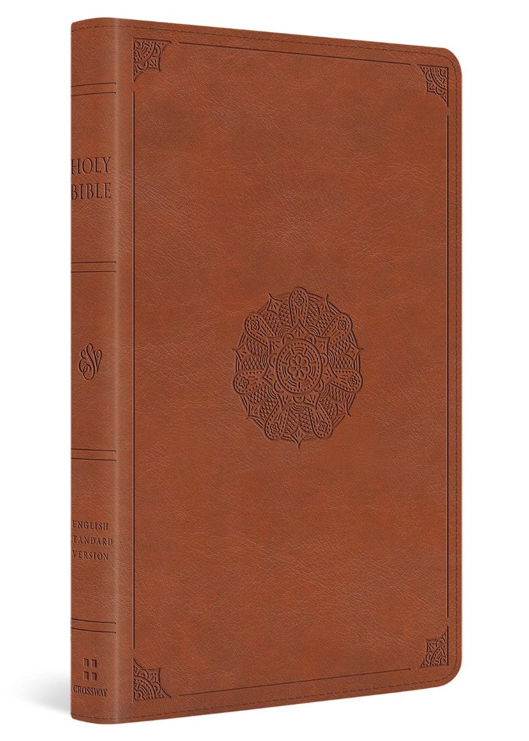 ESV Large Print Thinline Bible, English Saddle