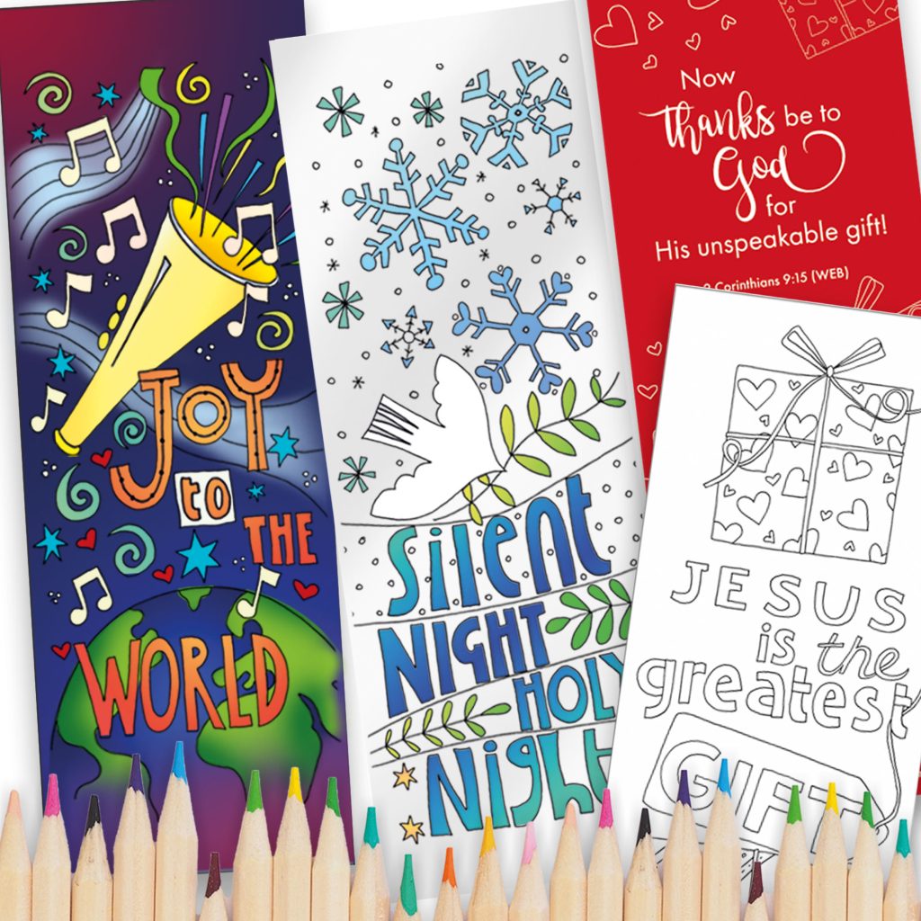 Christmas Colouring Bookmarks, Pack Of 10