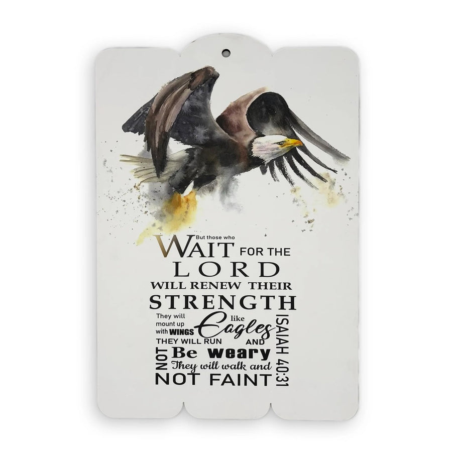 Wooden Wall Plaque – But Those Who Wait On The Lord - Re-vived