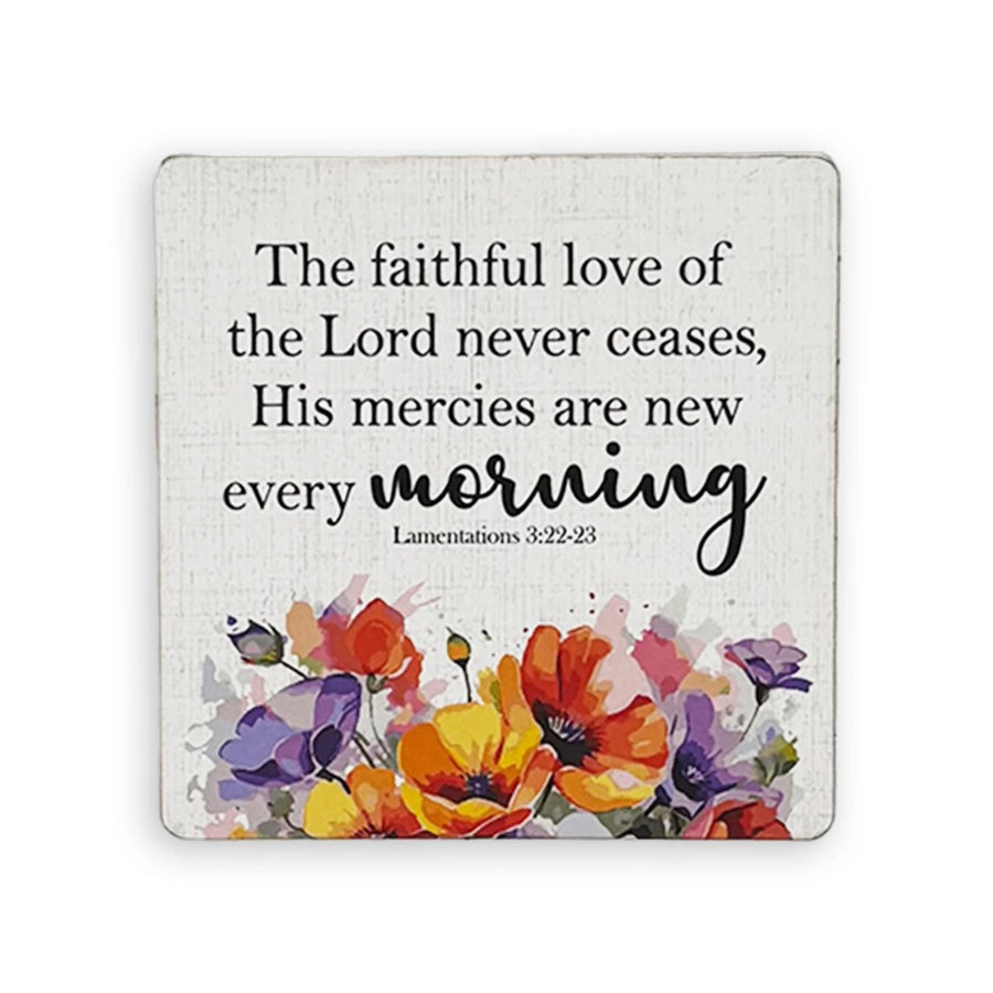 Set of 6 coasters-The Faithful Love Of The Lord Never Ceases - Re-vived