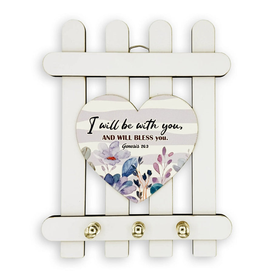 Wooden Key Holder – I Will Be With You (Genesis 26:3) - Re-vived